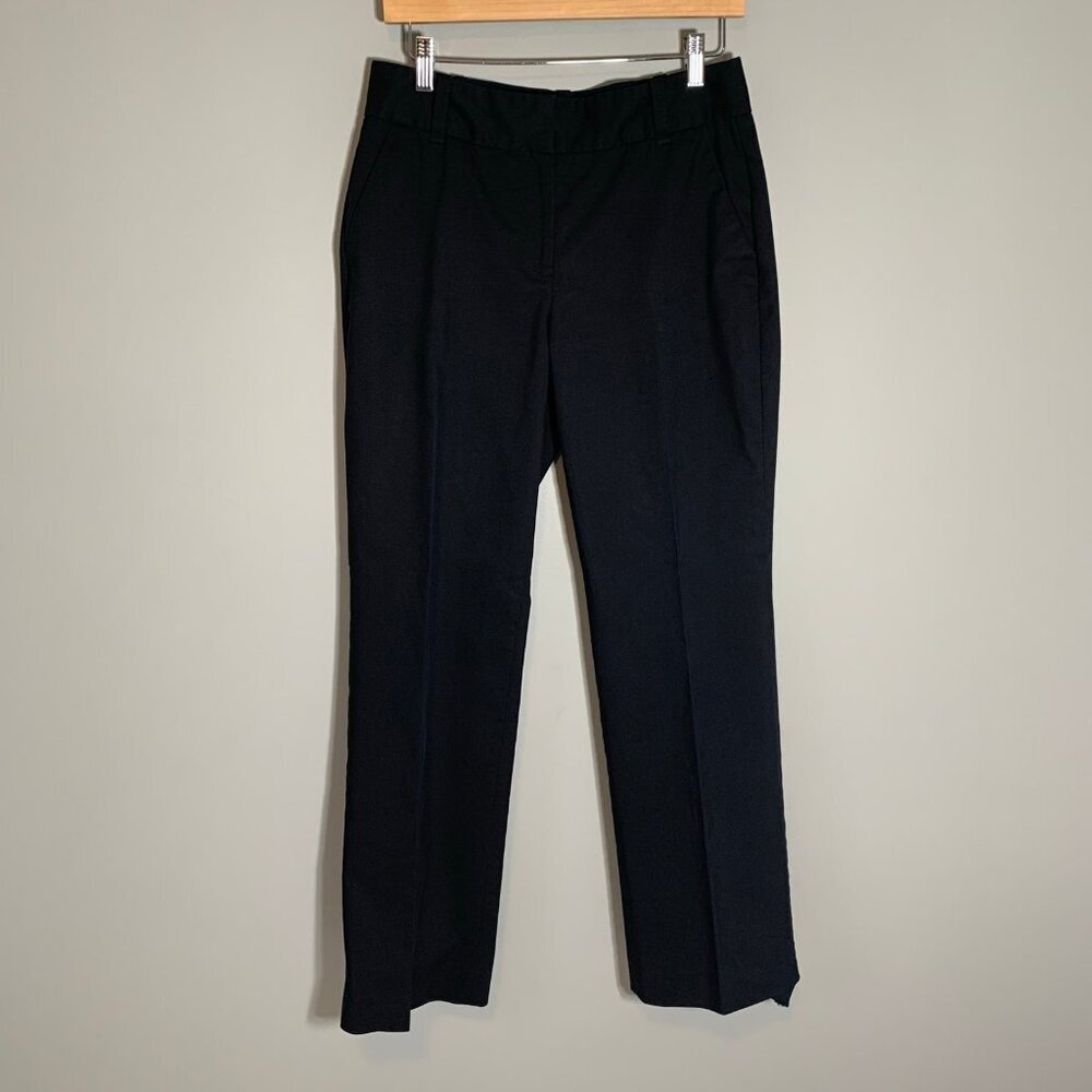 Talbots Heritage Dress Pants Womens 4 Black Straight Leg Flat Front Workwear